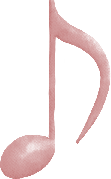 Pink Watercolor Music Notes Cutout