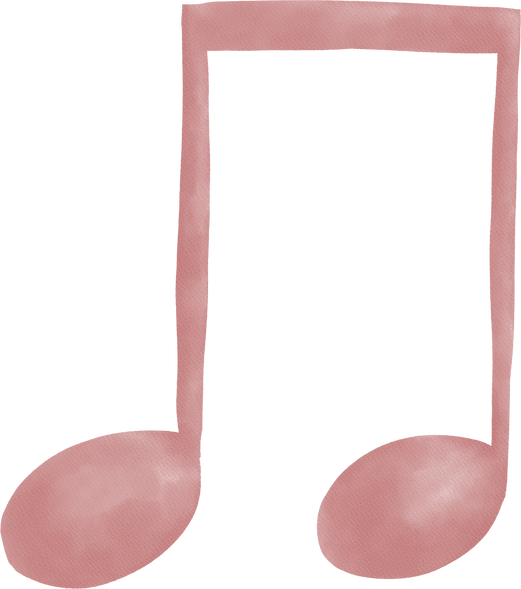 Pink Watercolor Music Notes Cutout